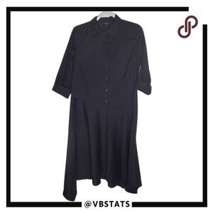 Lafayette 148 New York Women's‎ 1/2 Button Shirt Dress Black Size 8